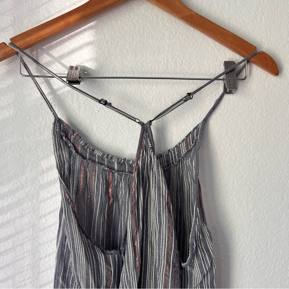 The Handloom Canggu Maxi Dress Navy with Metallic Stripes Sz S - Picture 8 of 8